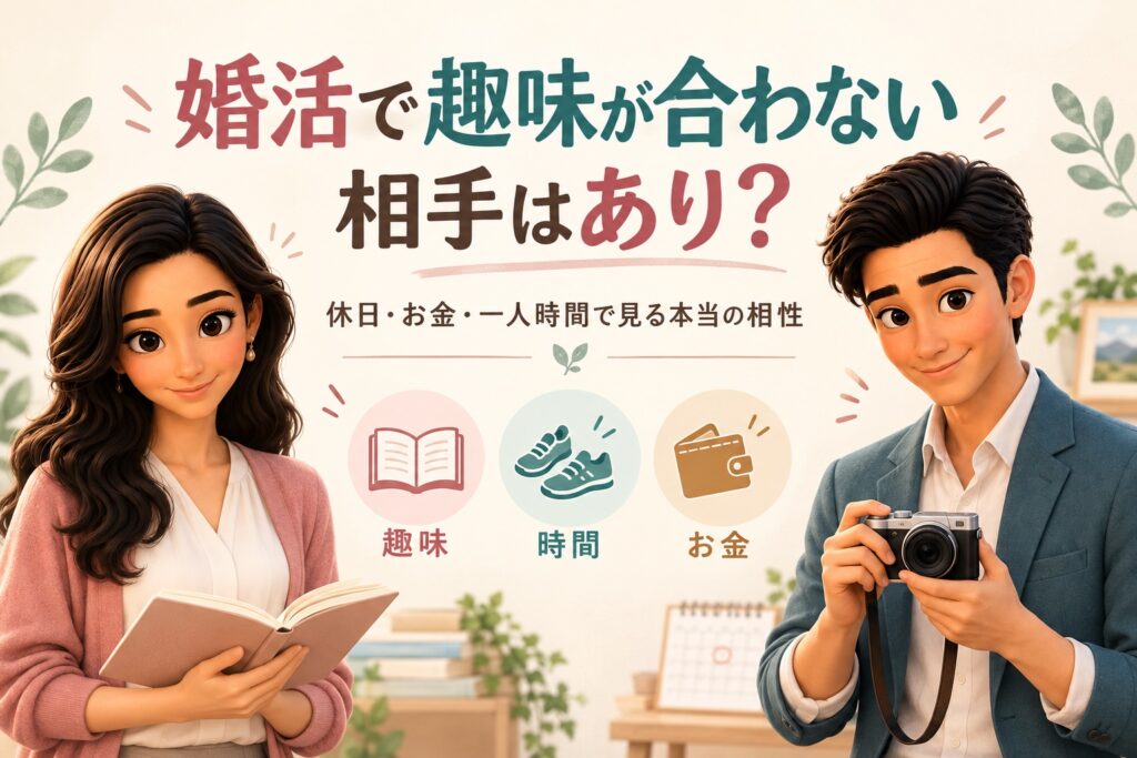 趣味が合わない相手との相性を、休日・お金・一人時間から考えるかんなとけん