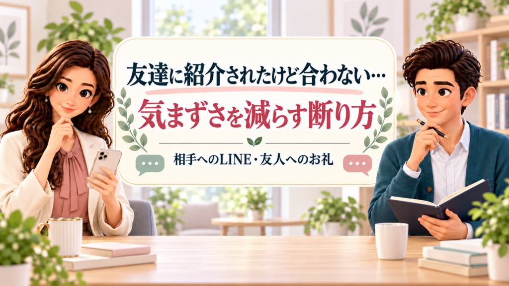 友達に紹介されたけど合わないときの断り方を案内するかんなとけん