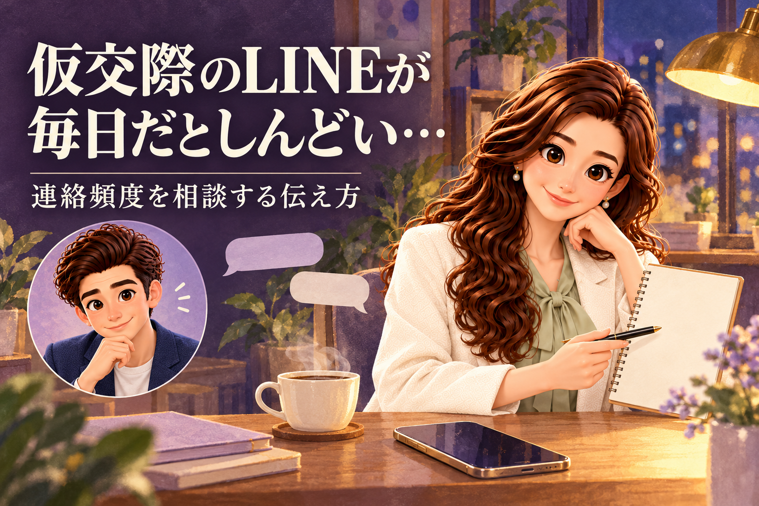 仮交際のLINEが毎日だとしんどいときの連絡頻度を案内するかんなとけん
