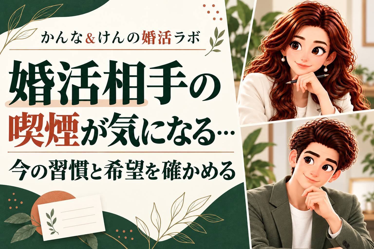 婚活相手の喫煙について、今の習慣と希望を整理するかんなとけん