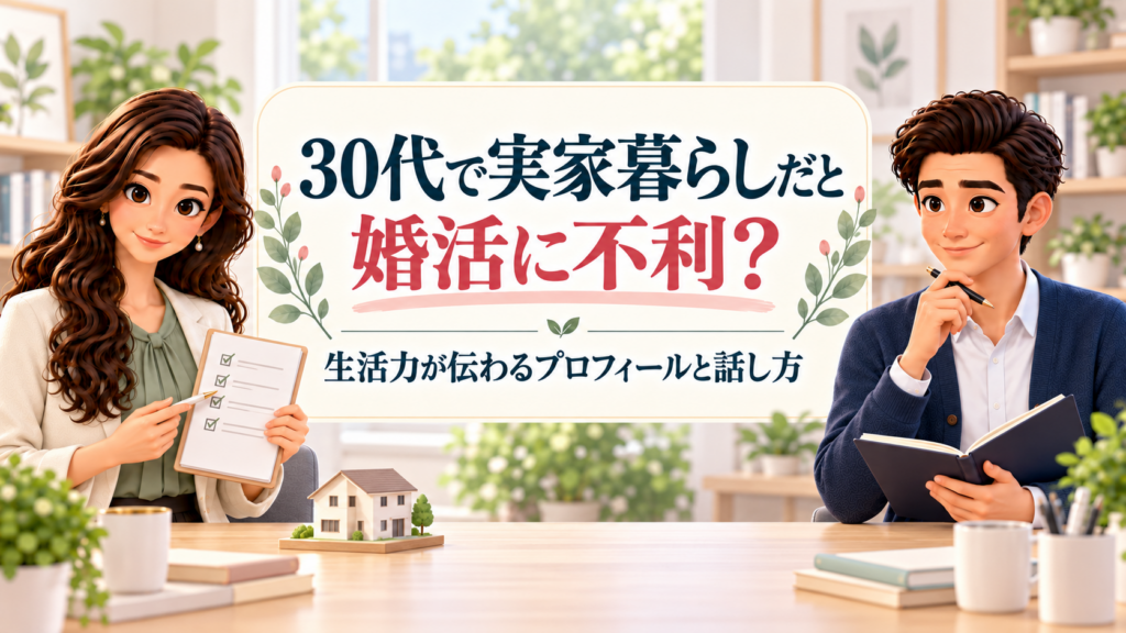 30代で実家暮らしだと婚活に不利？生活力が伝わるプロフィールと話し方を案内するかんなとけん