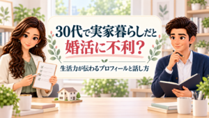 30代で実家暮らしだと婚活に不利?生活力が伝わるプロフィールと話し方を案内するかんなとけん