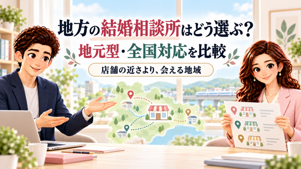 地方の結婚相談所を地元型・全国対応と会える地域から比較するかんなとけん