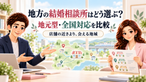 地方の結婚相談所を地元型・全国対応と会える地域から比較するかんなとけん