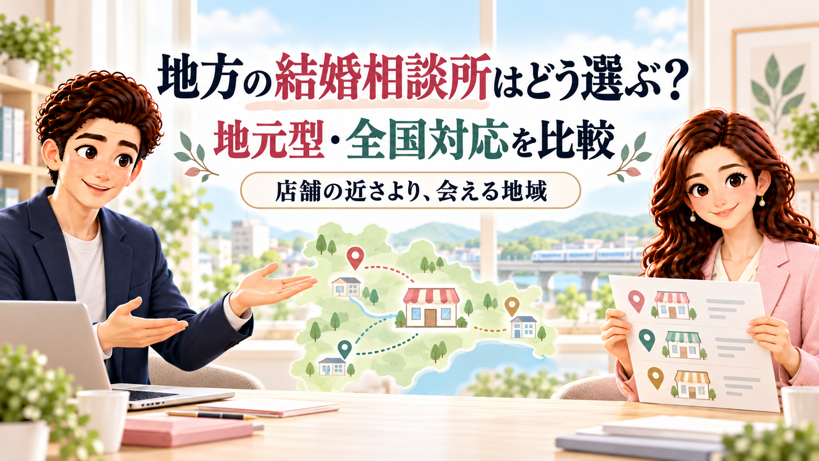 地方の結婚相談所を地元型・全国対応と会える地域から比較するかんなとけん