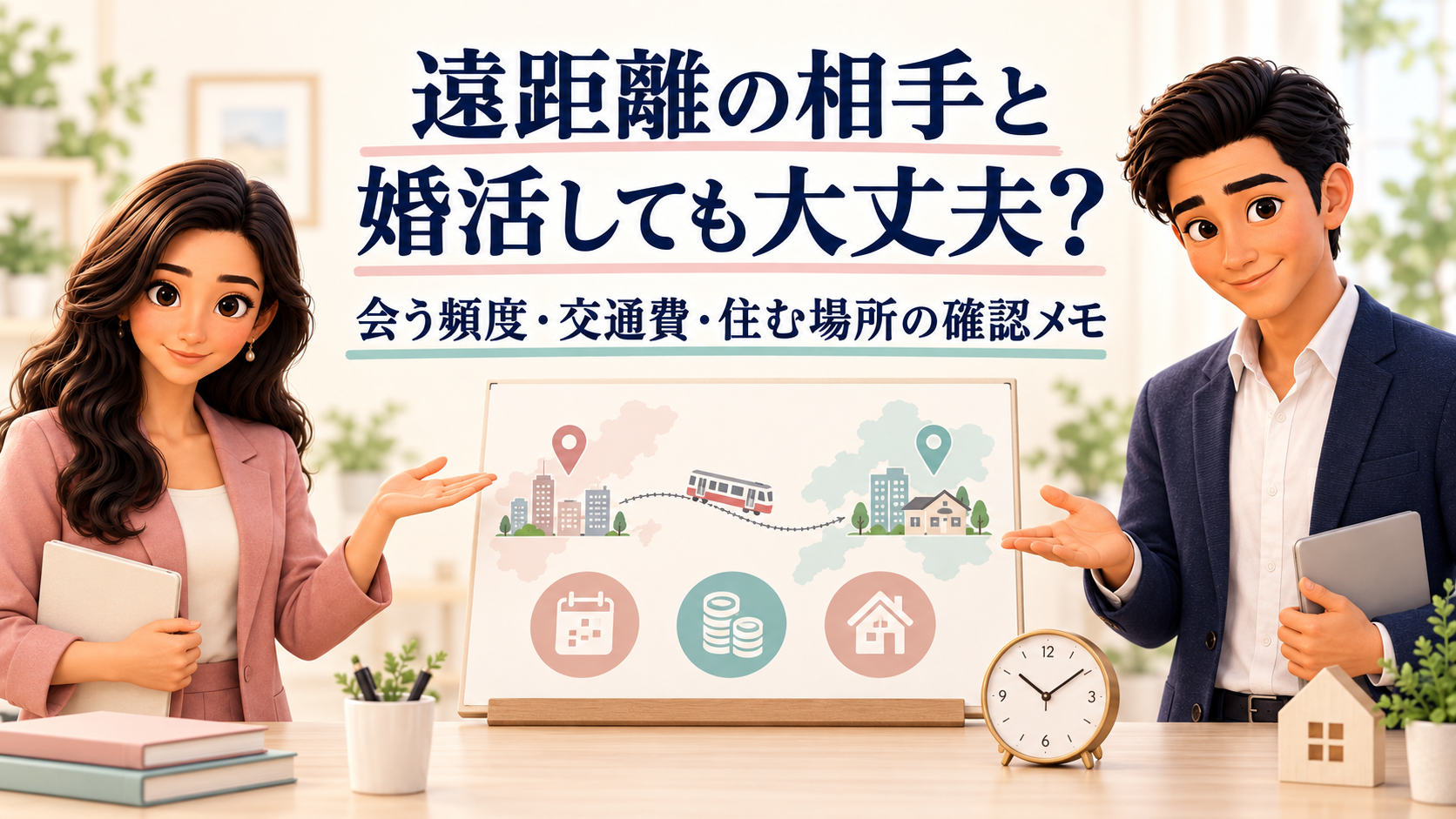 遠距離婚活の会う頻度・交通費・住む場所を案内するかんなとけん
