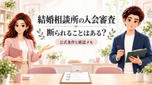 結婚相談所の入会審査と公式条件を案内するかんなとけん