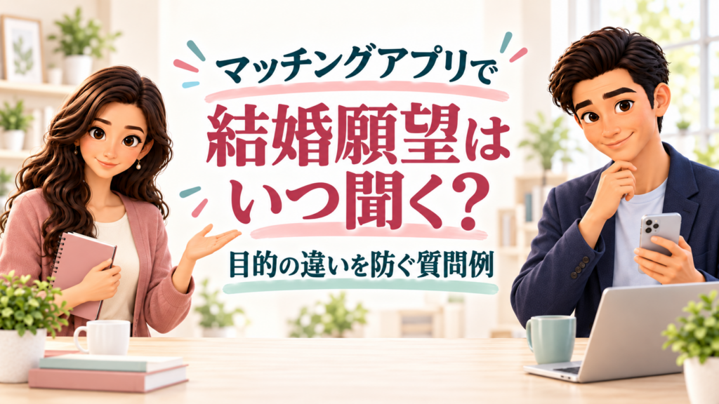マッチングアプリで結婚願望を聞くタイミングと質問例を案内するかんなとけん