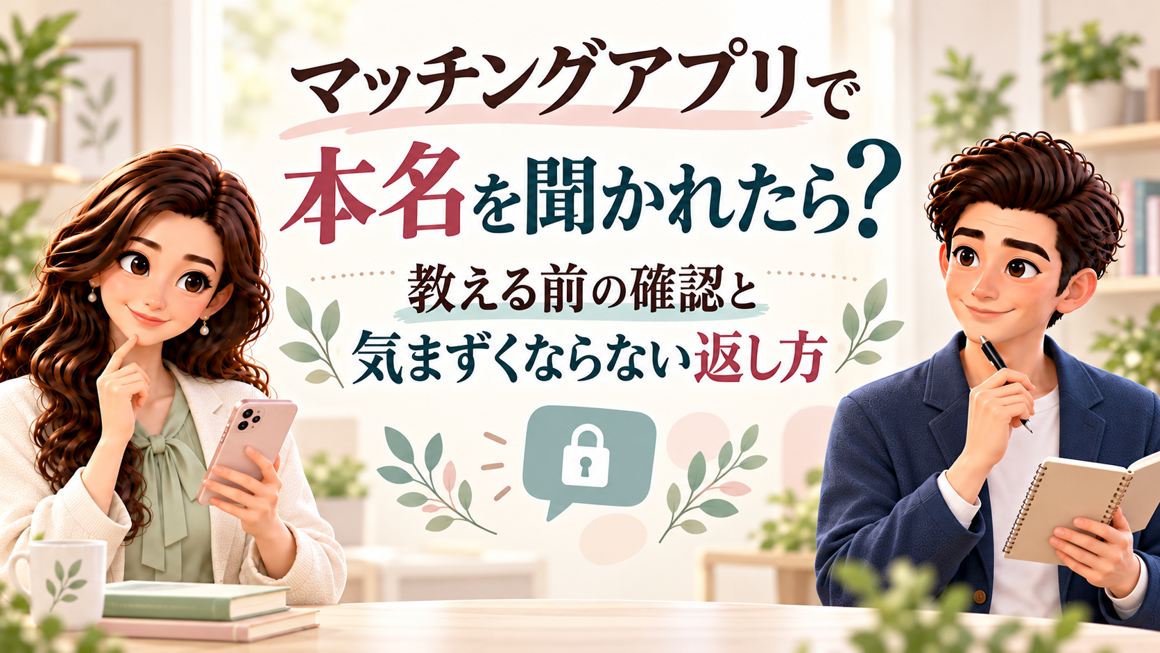マッチングアプリで本名を聞かれたときの返し方を考える、同僚アドバイザーのかんなとけん